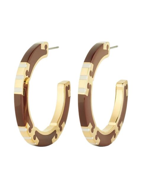Tory Burch T Stripe hoop earrings - Gold - zdjęcie produktu nr 1