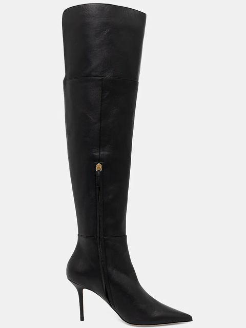 Elisabetta Franchi kozaki skórzane damskie kolor czarny na szpilce SA04L56E2 - zdjęcie produktu nr 2