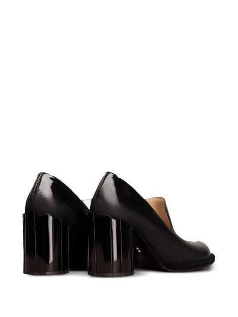 AMI Paris round heel patent-leather loafers - Black