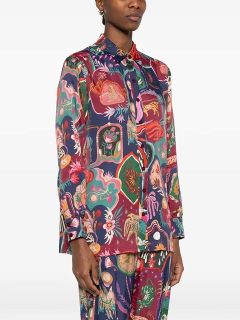 FARM Rio floral print shir- - Blue