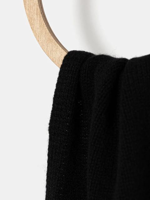 Diesel szalik wełniany K-ARAS kolor czarny gładki A19691.0KCAE - zdjęcie produktu nr 2