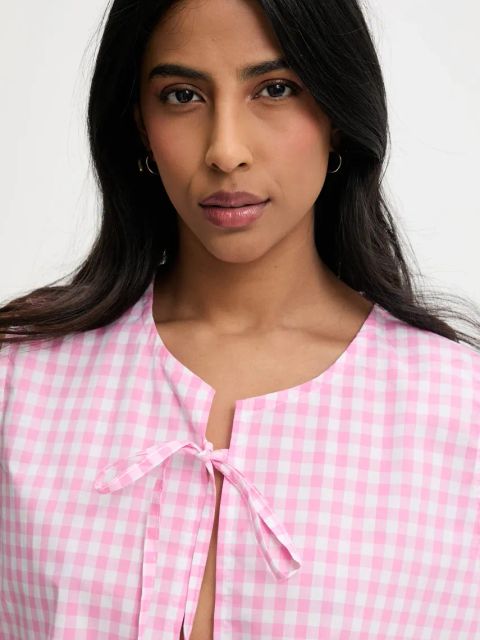 Answear.LAB bluzka bawełniana damska kolor różowy wzorzysta