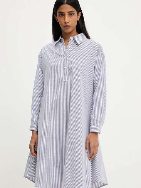 Answear.LAB sukienka lniana kolor granatowy mini oversize - zdjęcie produktu nr 1