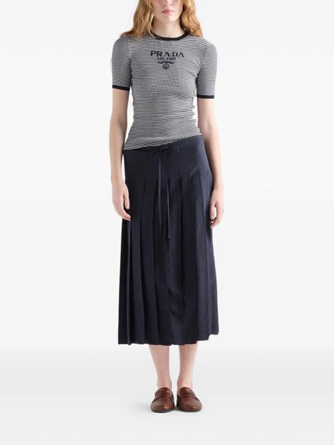 Prada striped silk crew-neck sweater - Blue - zdjęcie produktu nr 2