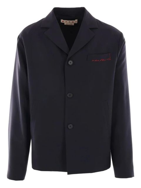 Marni logo-embroidered blazer - Blue - zdjęcie produktu nr 1