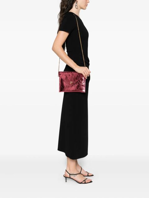 PINKO small metallic-leather flap clutch