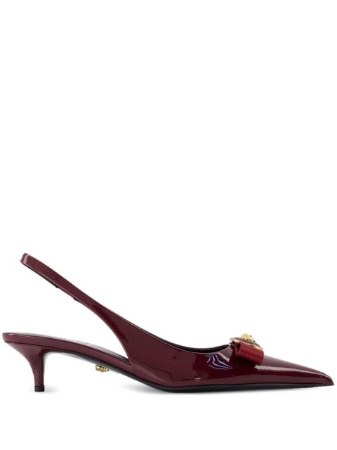 Versace 45mm Gianni bow-embellished slingback pumps - Red - zdjęcie produktu nr 1
