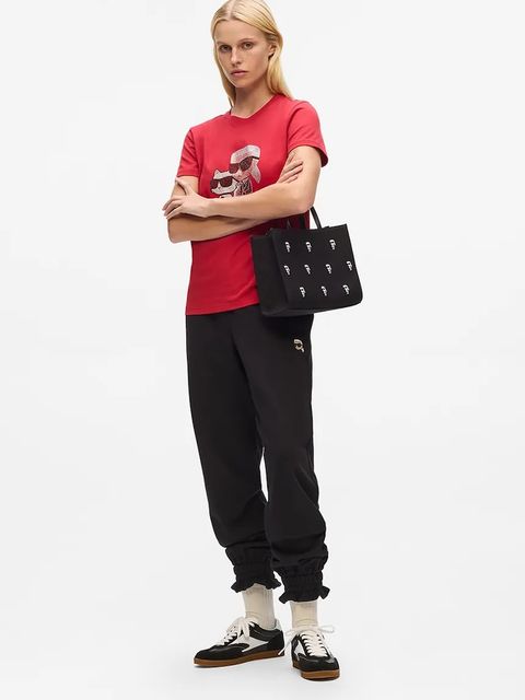 Karl Lagerfeld torebka bawełniana IKON kolor czarny A4W50008 - zdjęcie produktu nr 2