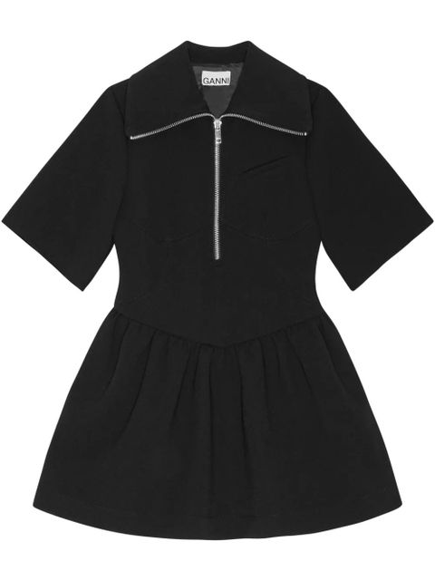 GANNI zip-up minidress - Black - zdjęcie produktu nr 1