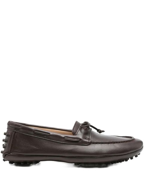 Le Monde Beryl leather boat shoes - Brown