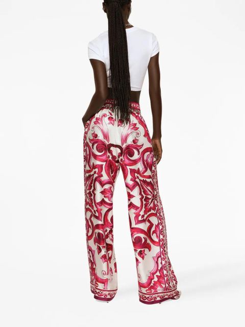 Dolce & Gabbana logo-embroidered tie-waist T-shirt - White