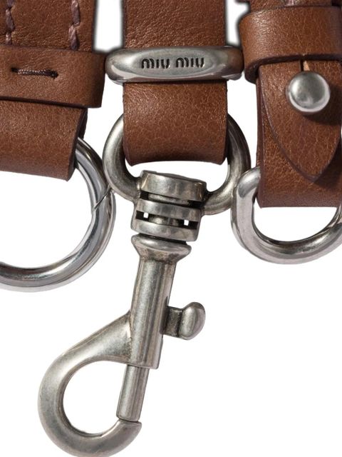 Miu Miu logo-detail leather belt - Brown
