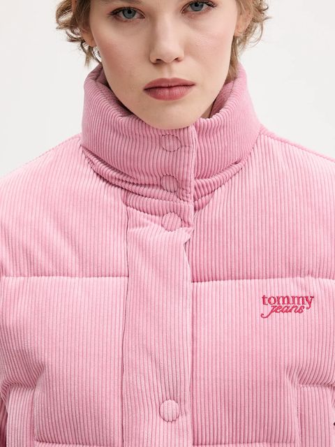 Tommy Jeans kurtka kolor różowy zimowa oversize DW0DW21658