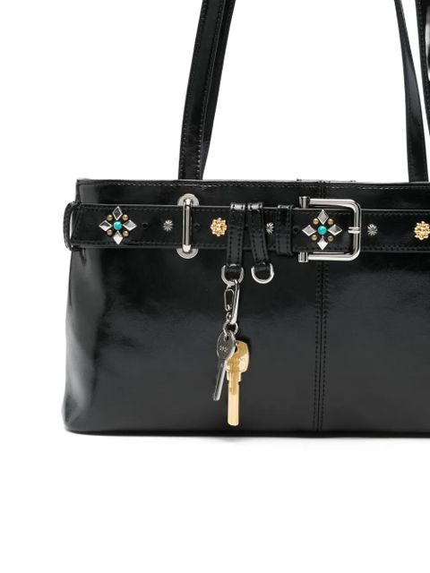Osoi gemstone-embellished buckled shoulder bag - Black