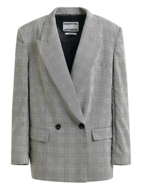 Essentiel Antwerp plaid double-breasted blazer - Grey - zdjęcie produktu nr 1