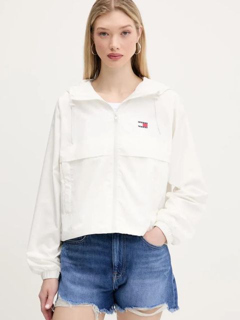 Tommy Jeans kurtka kolor biały przejściowa oversize DW0DW20672 - zdjęcie produktu nr 1