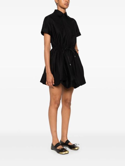LOEWE drawstring balloon mini dress - Black