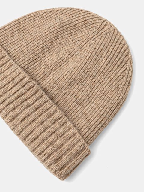 Gant czapka wełniana kolor beżowy z grubej dzianiny wełniana - zdjęcie produktu nr 2