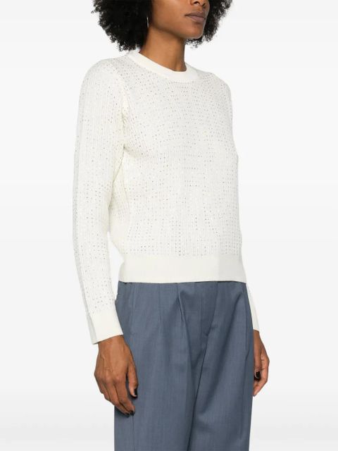 Golden Goose crystal embellished virgin wool jumper - White - zdjęcie produktu nr 2