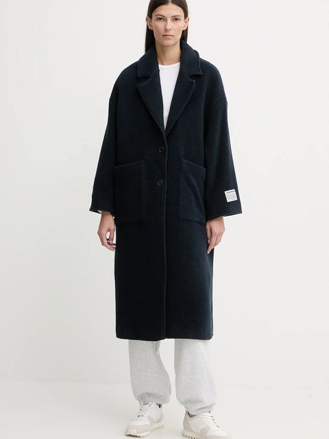 American Vintage płaszcz z dodatkiem wełny kolor granatowy ZIF17A - zdjęcie produktu nr 1