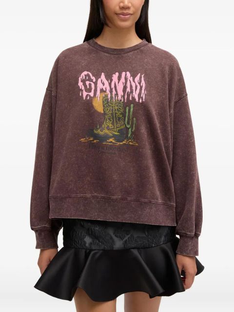 GANNI graphic-print sweatshirt - Brown - zdjęcie produktu nr 2