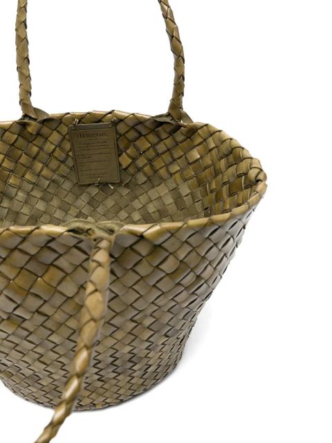 DRAGON DIFFUSION Egola woven tote bag - Green