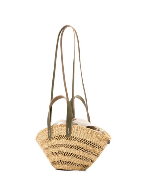 Muun mini Chantelle woven straw tote bag - Neutrals