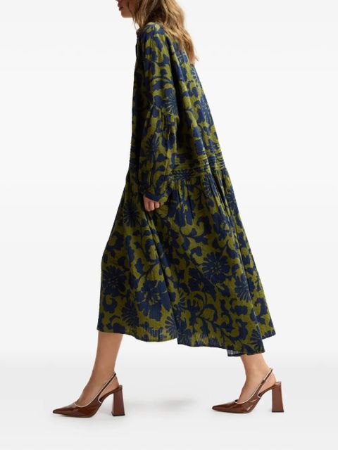 Essentiel Antwerp floral-print pleated shirt dress - Green