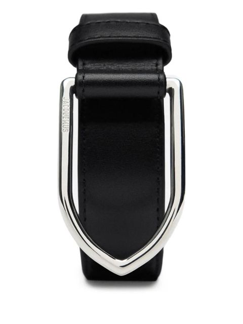 Jacquemus The Bambino engraved-buckle leather belt - Black - zdjęcie produktu nr 2