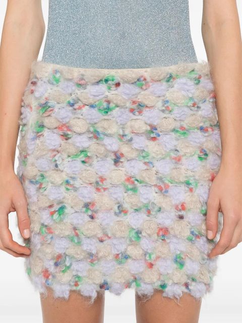 Blumarine bouclé mini skirt - Neutrals