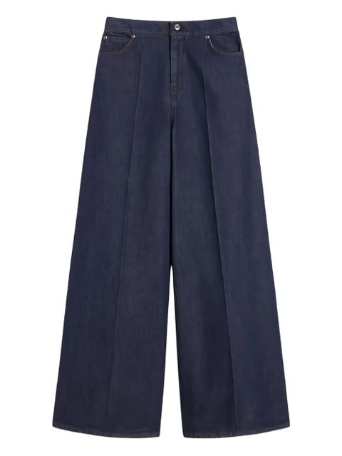 Max Mara topstitching pleated-front denim jeans - Blue - zdjęcie produktu nr 1