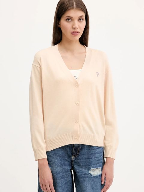 Guess Jeans kardigan z domieszką wełny kolor beżowy lekki W4BR16 Z3HO2 - zdjęcie produktu nr 1