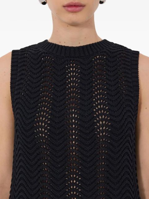 LouLou de Saison Vittoria crochet vest - Black