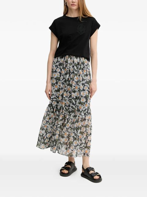 TWINSET lace-detail short-sleeve T-shirt - Black - zdjęcie produktu nr 2