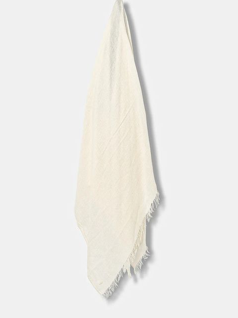 Weekend Max Mara szal z domieszką kaszmiru FLAVIONEW damski kolor beżowy gładki 2525546025600 - zdjęcie produktu nr 1