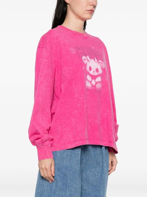 GANNI graphic long-sleeve T-shirt - Pink