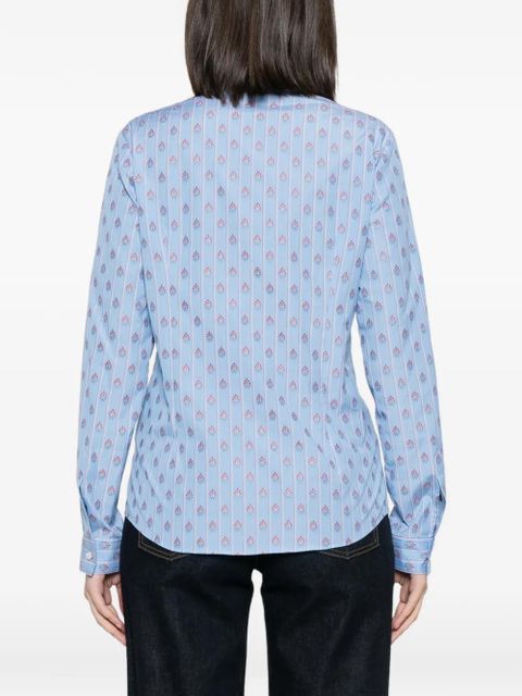 ETRO Pegasus-embroidered striped shirt - Blue