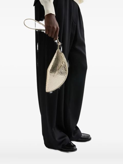 Jil Sander crackled curve leather clutch - Gold - zdjęcie produktu nr 2