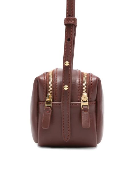 Elleme double-zip leather cross body bag - Brown