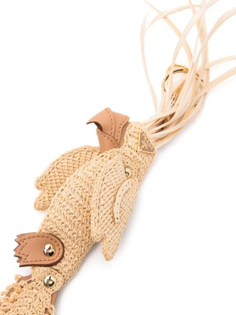 Prada raffia key ring - Neutrals