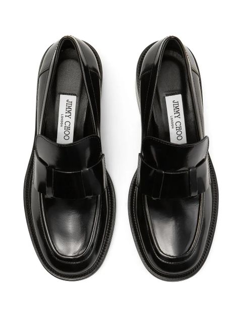 Jimmy Choo 50mm Tylor leather block-heel loafers - Black