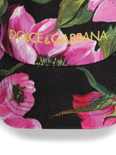 Dolce & Gabbana peonie-print cap - Black