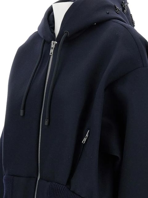 Simone Rocha zipper closure hoodie - Blue
