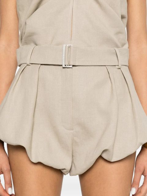 Magda Butrym belted bubble-hem shorts - Neutrals