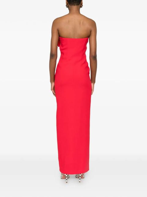 Alessandra Rich bow-embellishment slit-detail maxi dress - Red