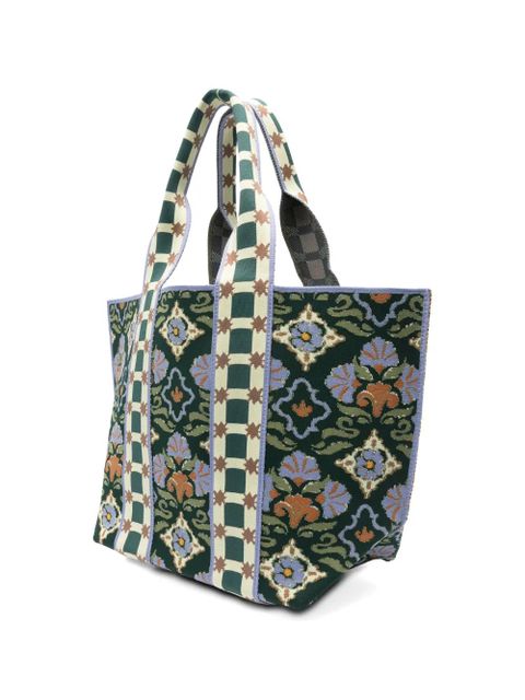 ALEMAIS maxi Cece floral-pattern tote bag - Green