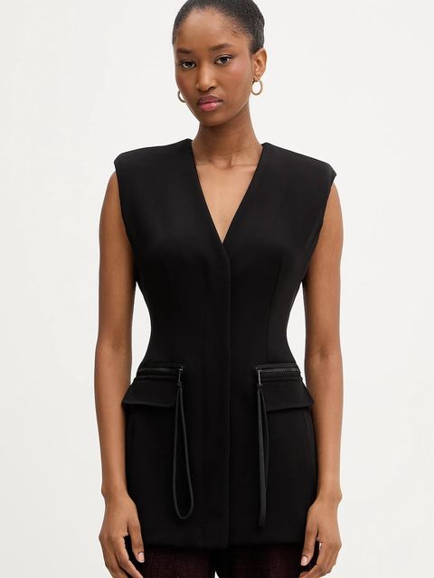 Pinko kamizelka kolor czarny jednorzędowa 106070 A04I