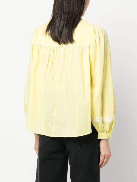 Zadig&Voltaire embroidered-detail peasant blouse - Yellow