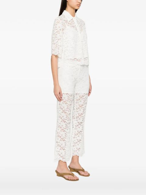 TWINSET lace-patterned short-sleeve shirt - White