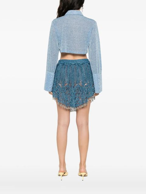 Oséree lurex cropped top - Blue - zdjęcie produktu nr 2